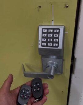 Commercial keypad lock installation completed by Smart Locksmith Choice Inc. in Bakersfield, CA