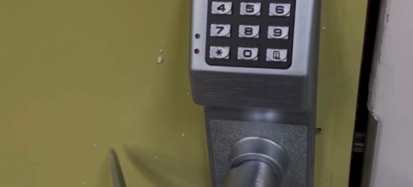 Commercial keypad lock installation completed by Smart Locksmith Choice Inc. in Bakersfield, CA